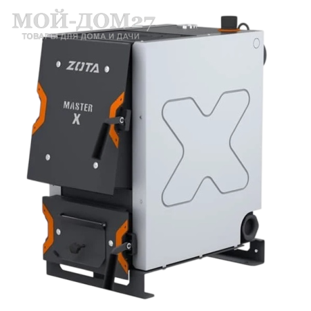 Твердотопливный котел ZOTA Master-X 18П | Мой-Дом27 | Мощность 18 кВт (отапливаемая площадь до 180 м2)
Котёл предназначен для работы на твёрдом топливе, имеет варочную плиту, с резьбовым фланцем для установки блока ТЭНов, рабочее давление в котле 3 кгс/см2.